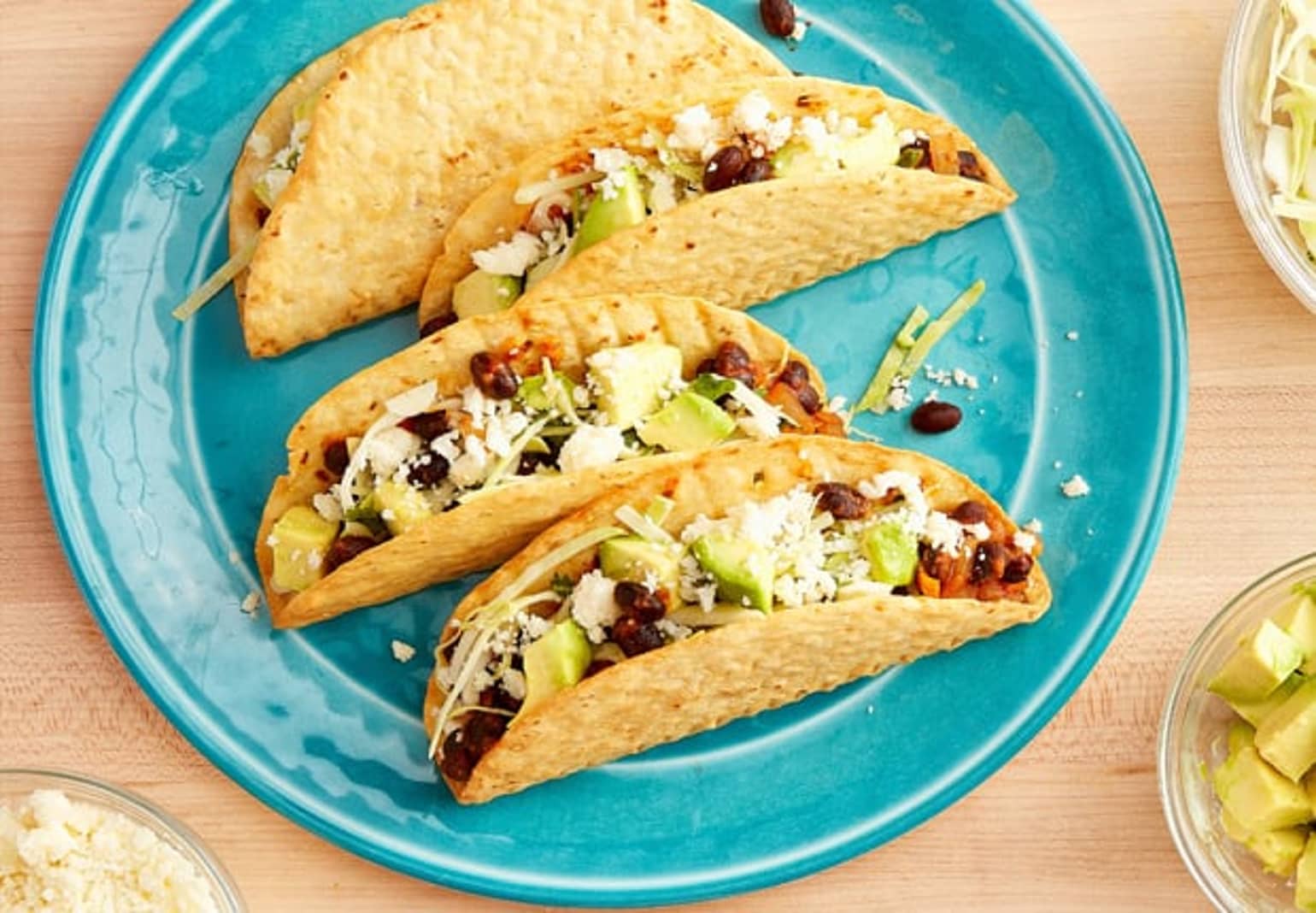 Black Bean Crispy Flour Tacos